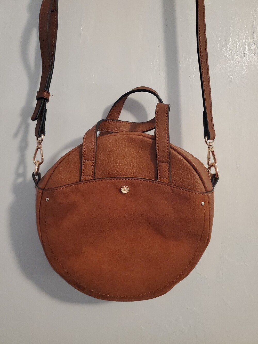 LC Lauren Conrad Round Brown Crossbody Bag